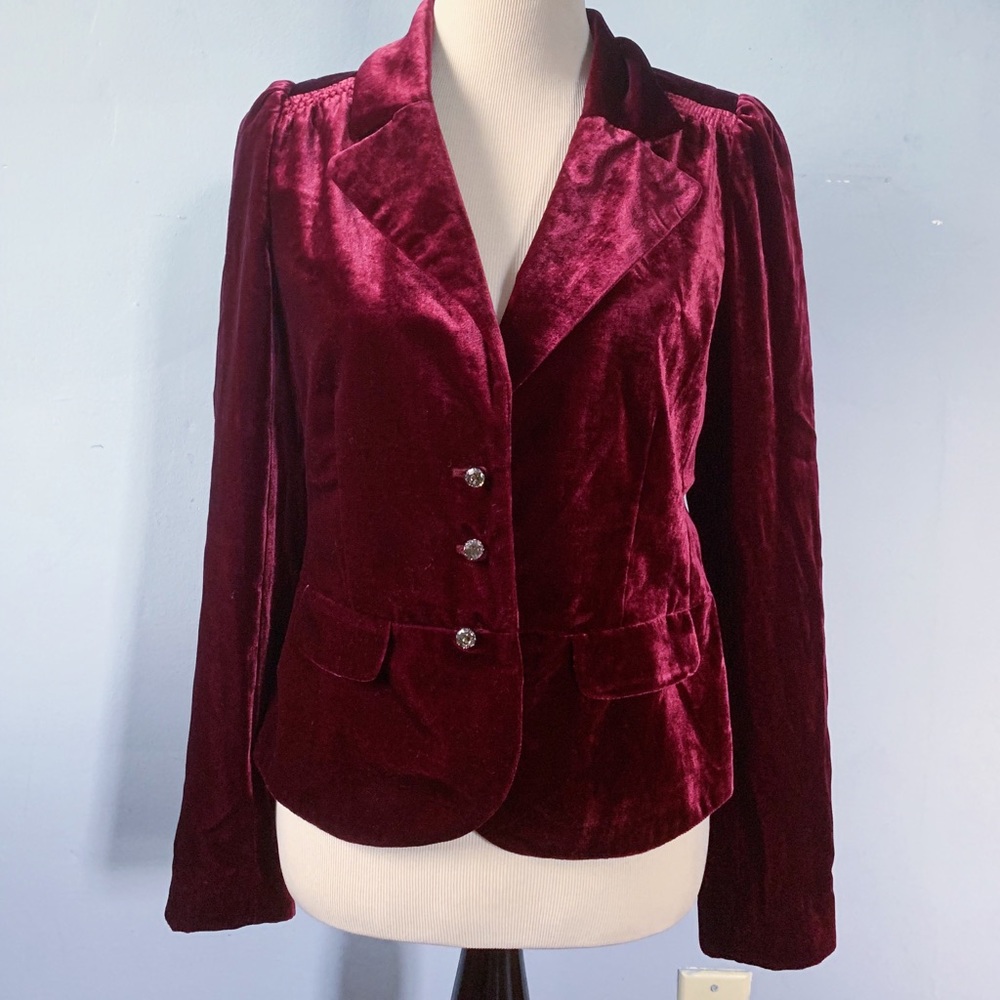 NEW Silk Burgundy Velvet Juicy Couture Blazer